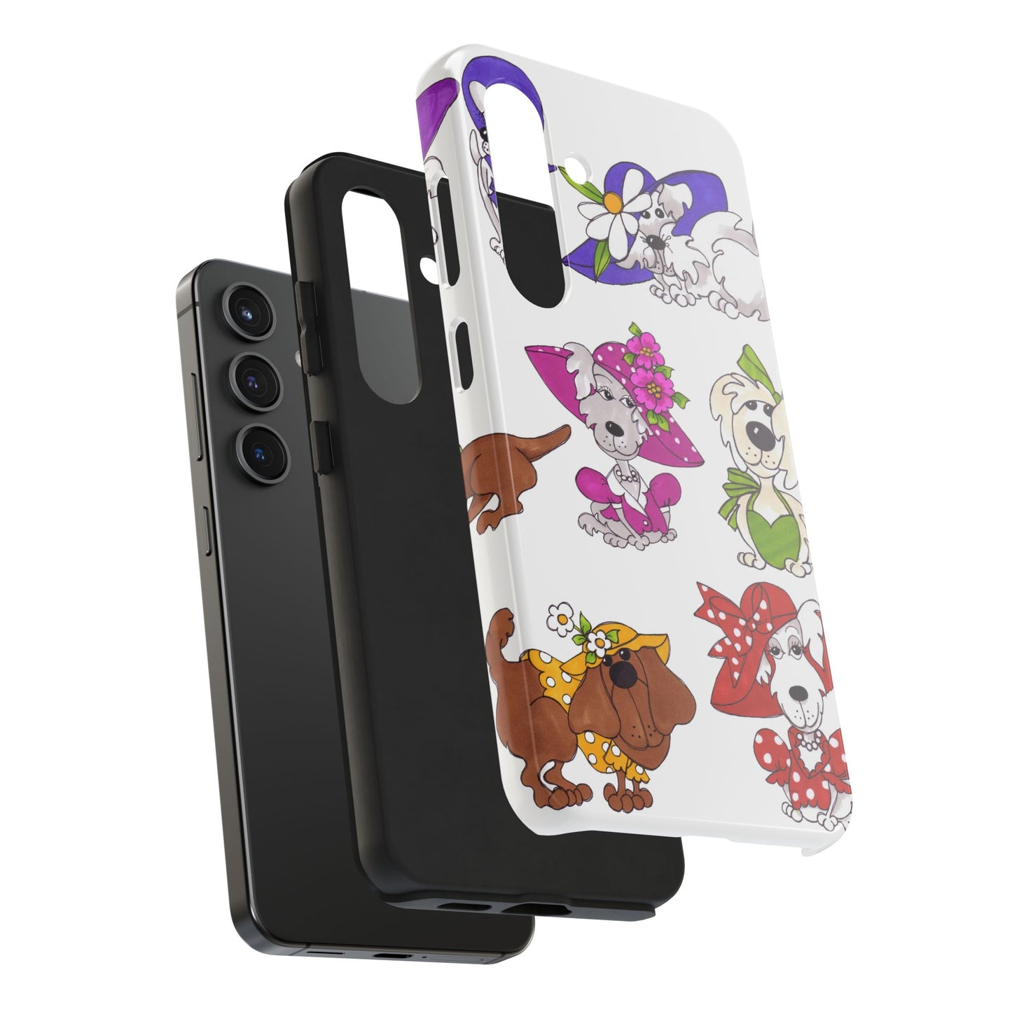 Fancy Dog Line Up White Phone Case
