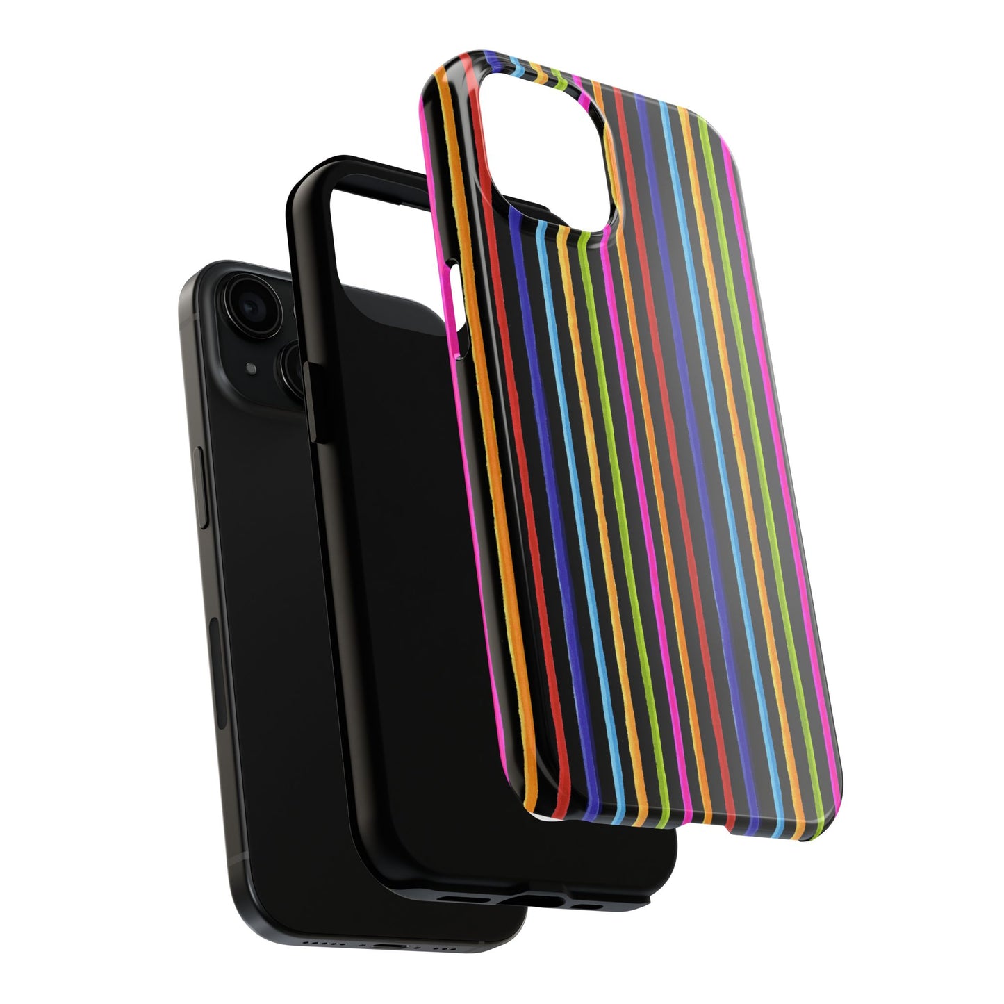 Happy Stripe Black Phone Case