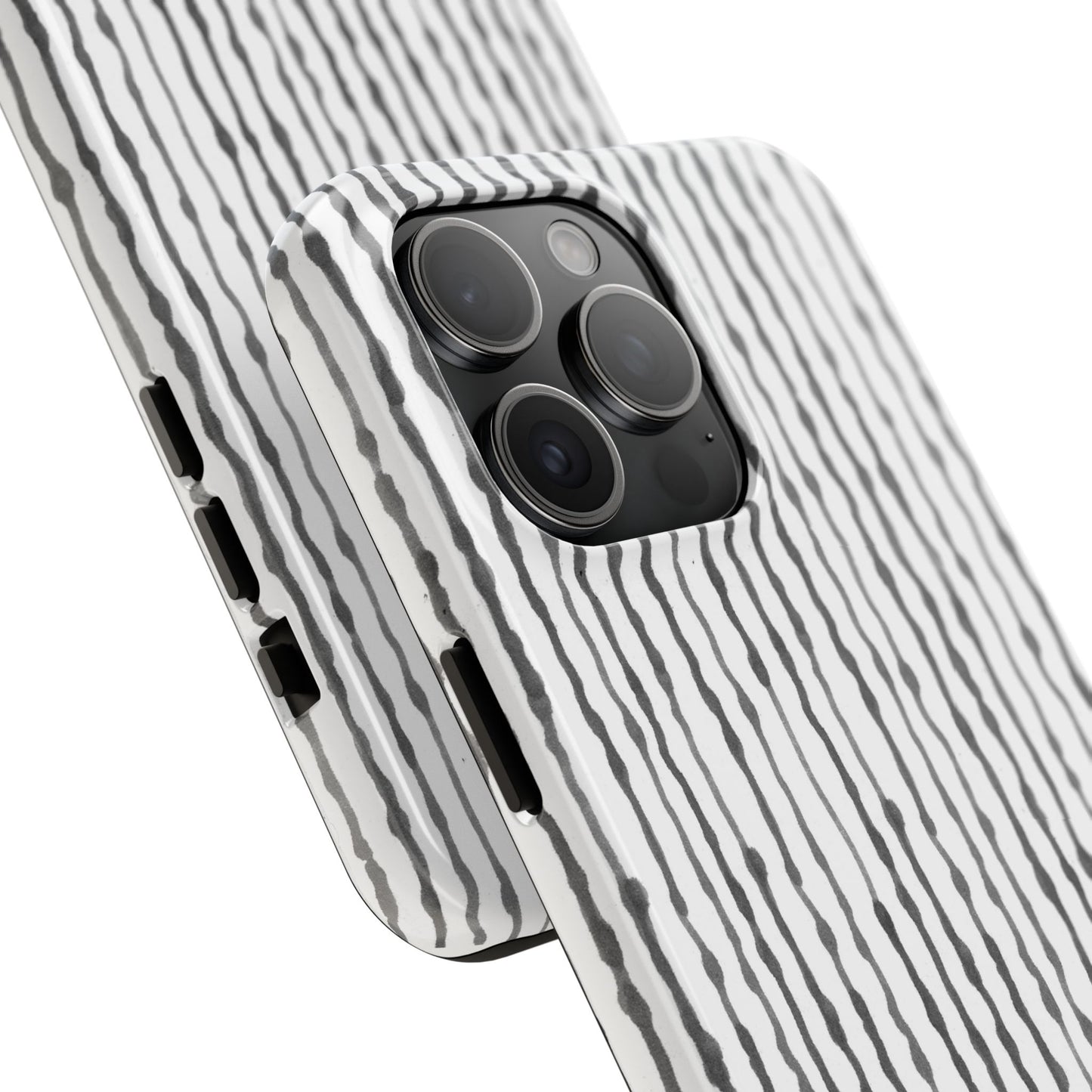 Faux Seersucker White / Charcoal Phone Case