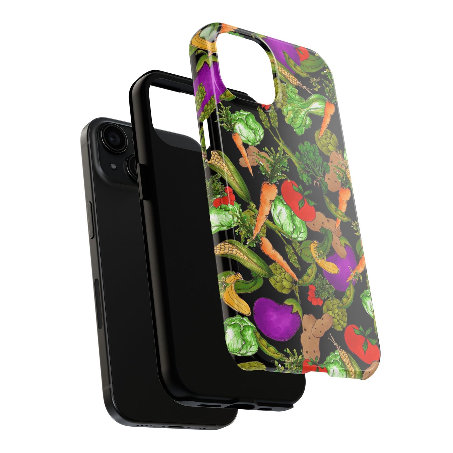 Veggie Jungle Black Phone Case