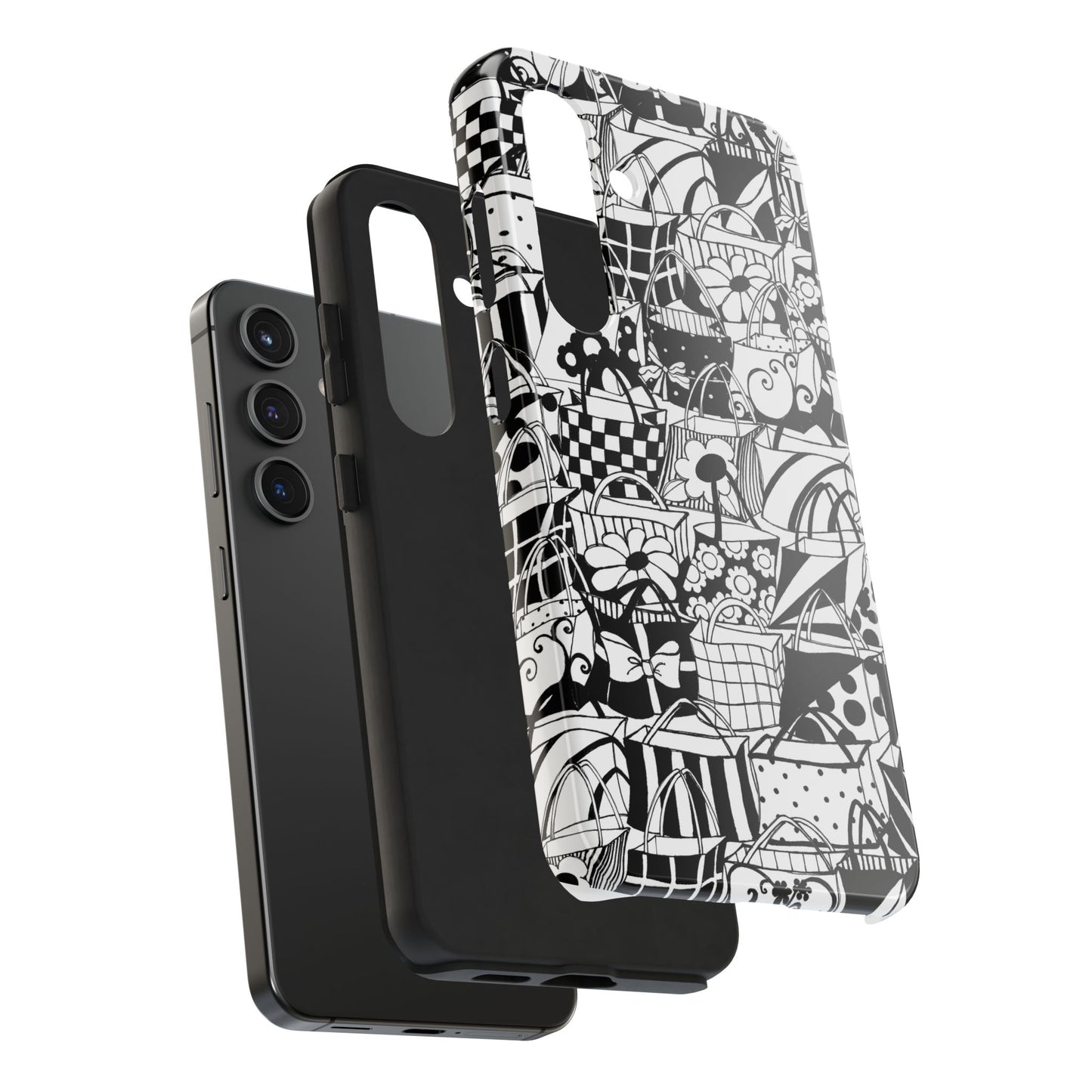 Totally Black / White Phone Case