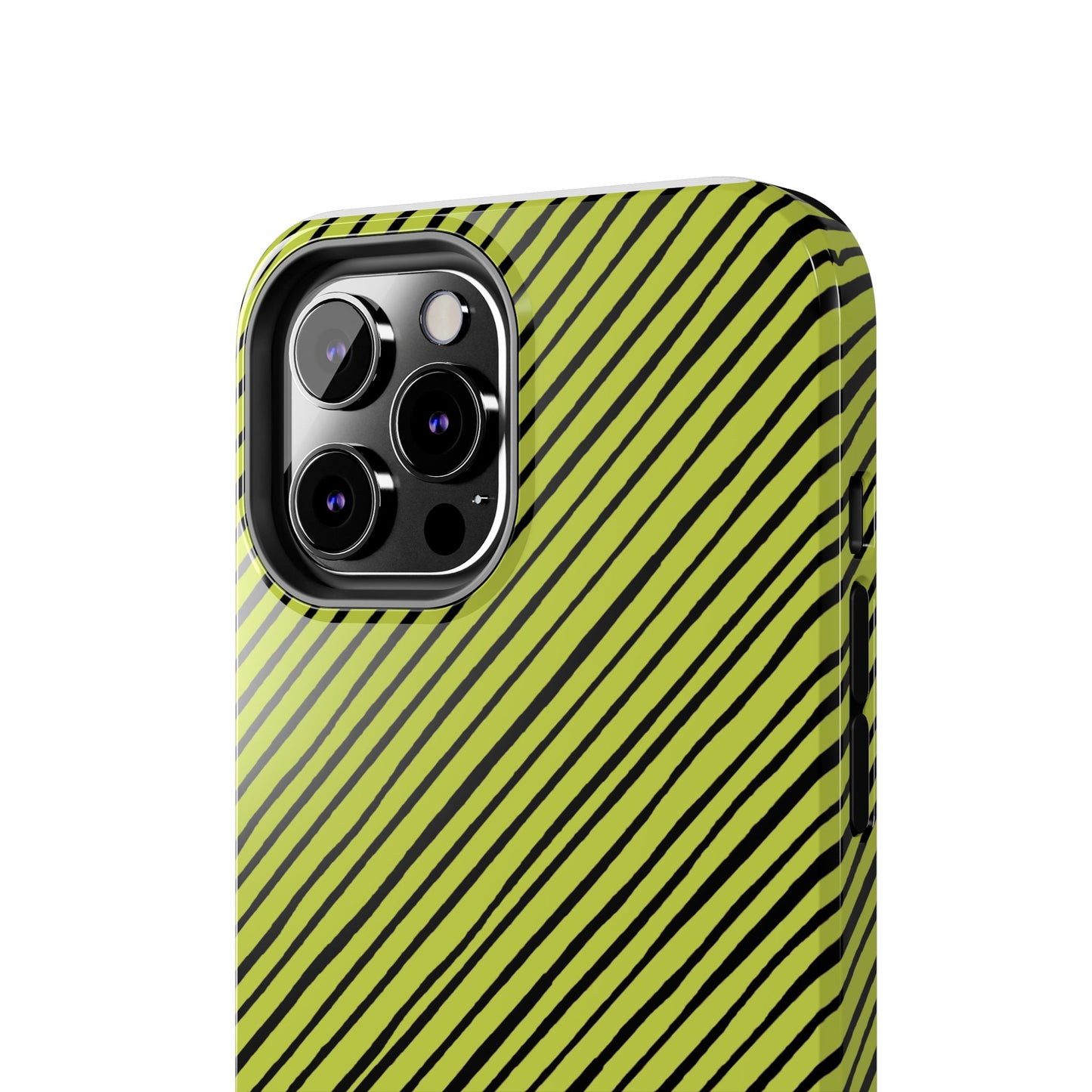 Quirky Bias Stripe Green / Black Phone Case