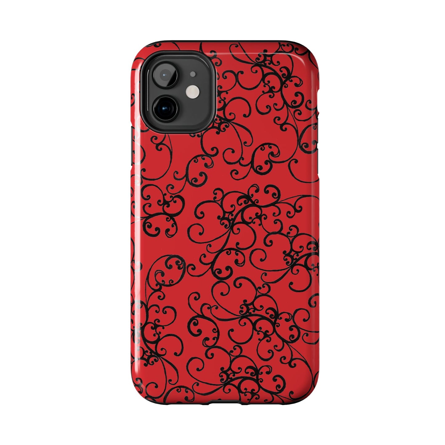 Elegant Scroll Red / Black Phone Case