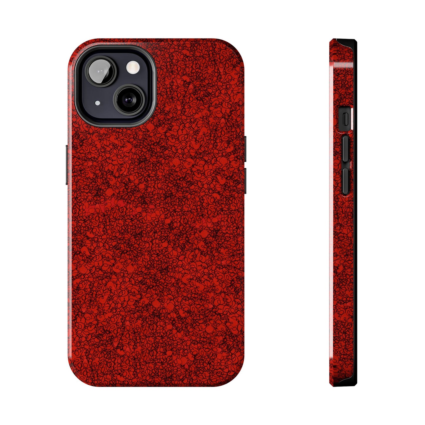 Scribble Red / Black Phone Case