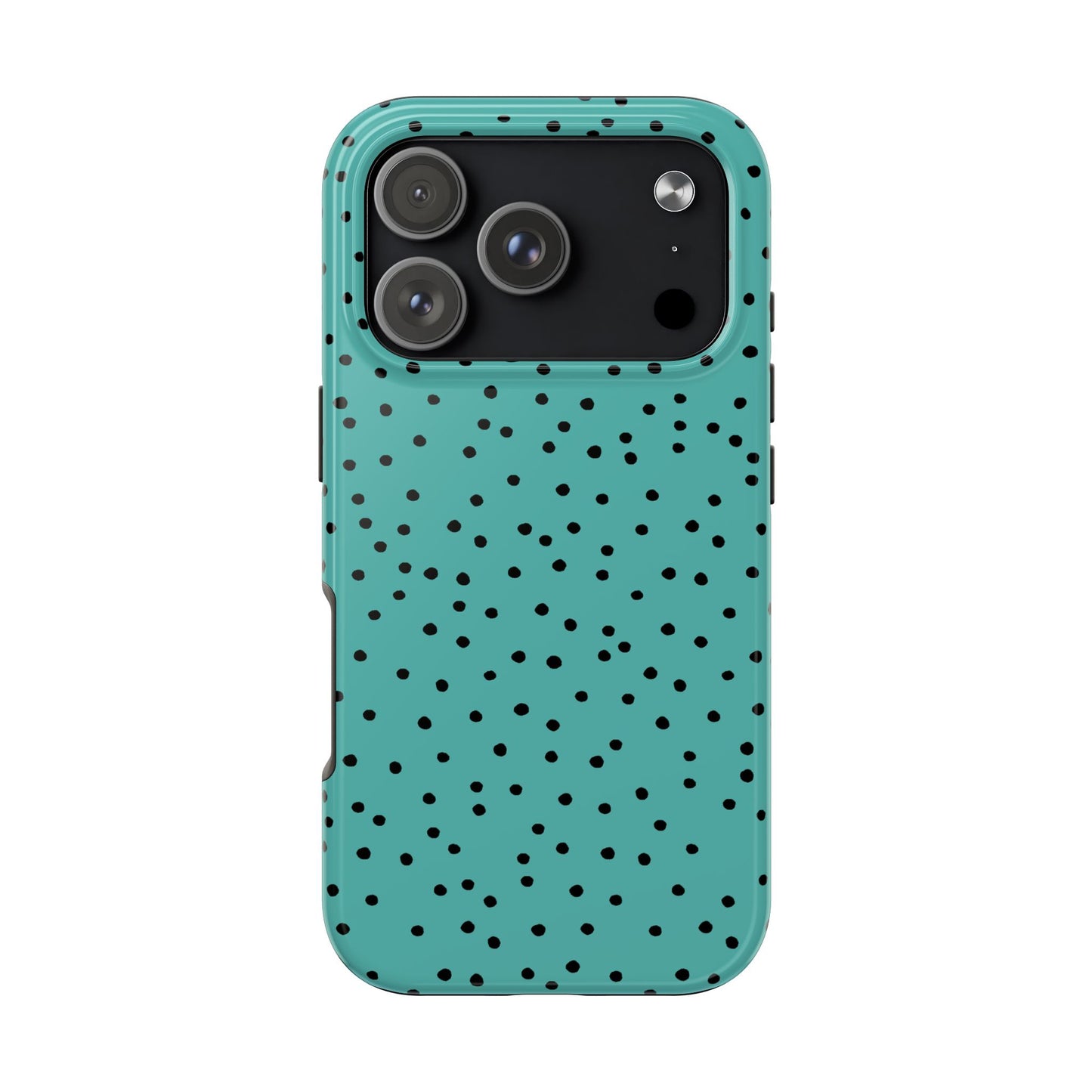 Dinky Dots Turquoise / Black Phone Case