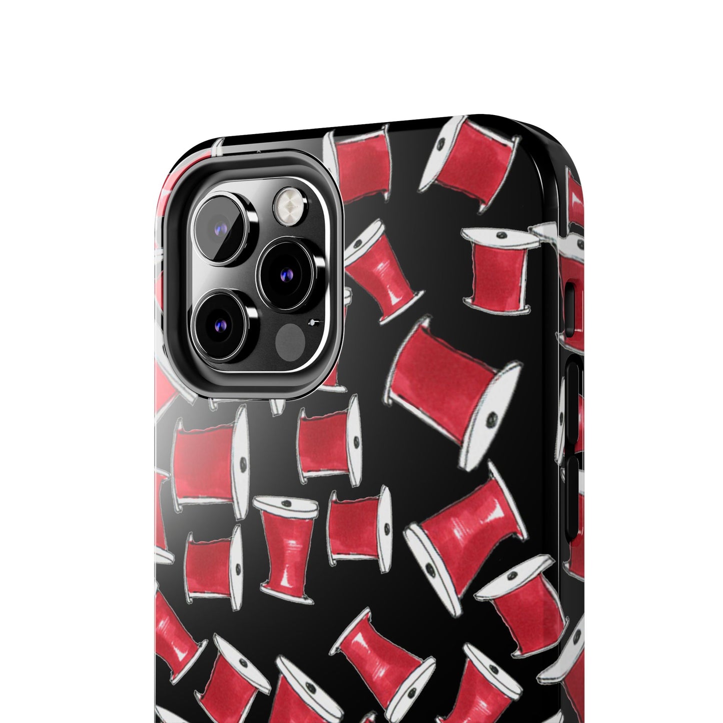 Red Thread Black Phone Case