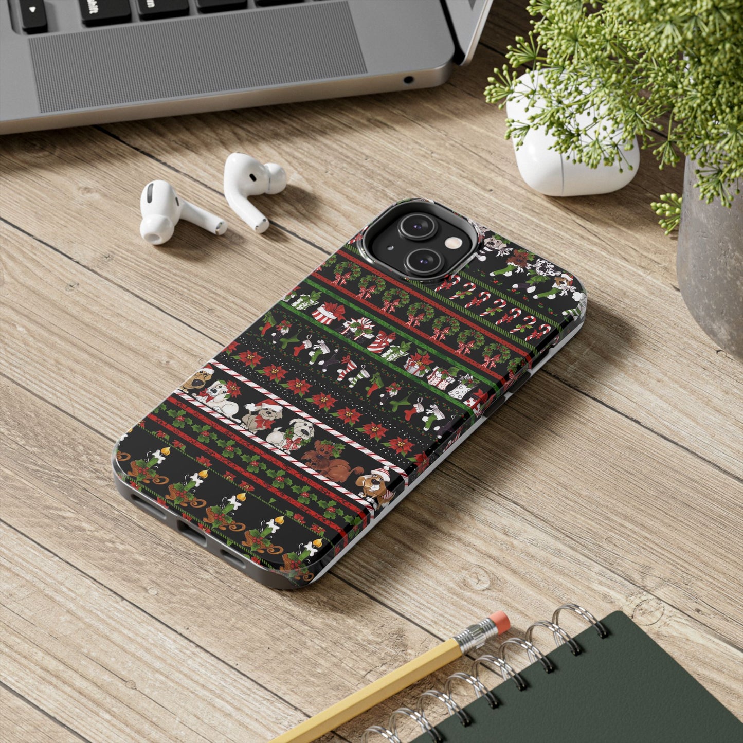 Holiday Borders Black Phone Case