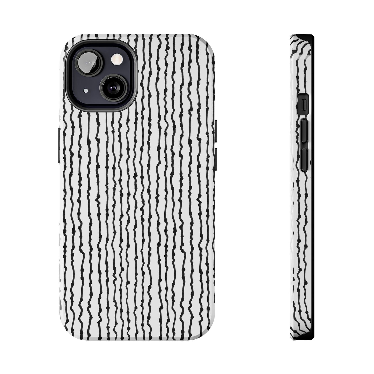 Faux Seersucker White / Black Phone Case