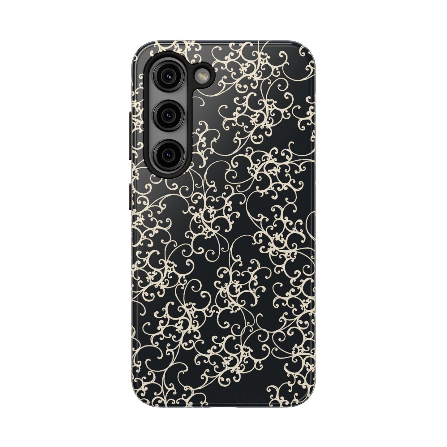 Elegant Scroll Black / Ivory Phone Case