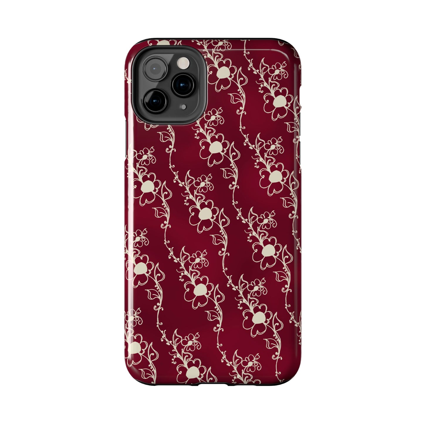 Diagonal Daisies Red / Ivory Phone Case