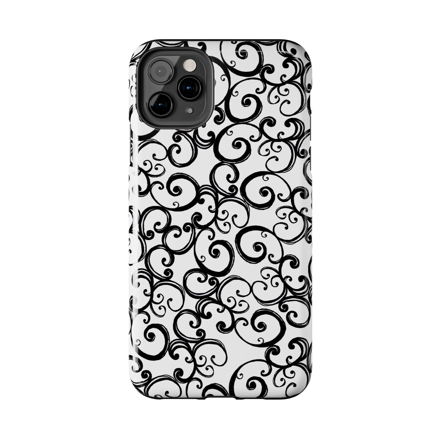 Curls White / Black Phone Case