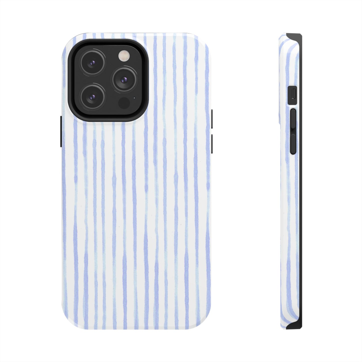 Happy Stripe White / Blue Phone Case