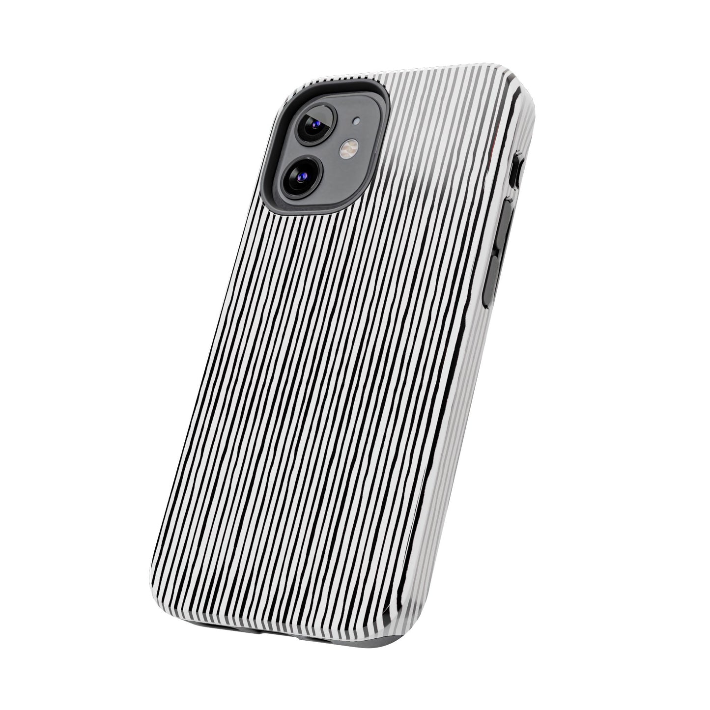 Quirky Pin Stripe White / Black Phone Case