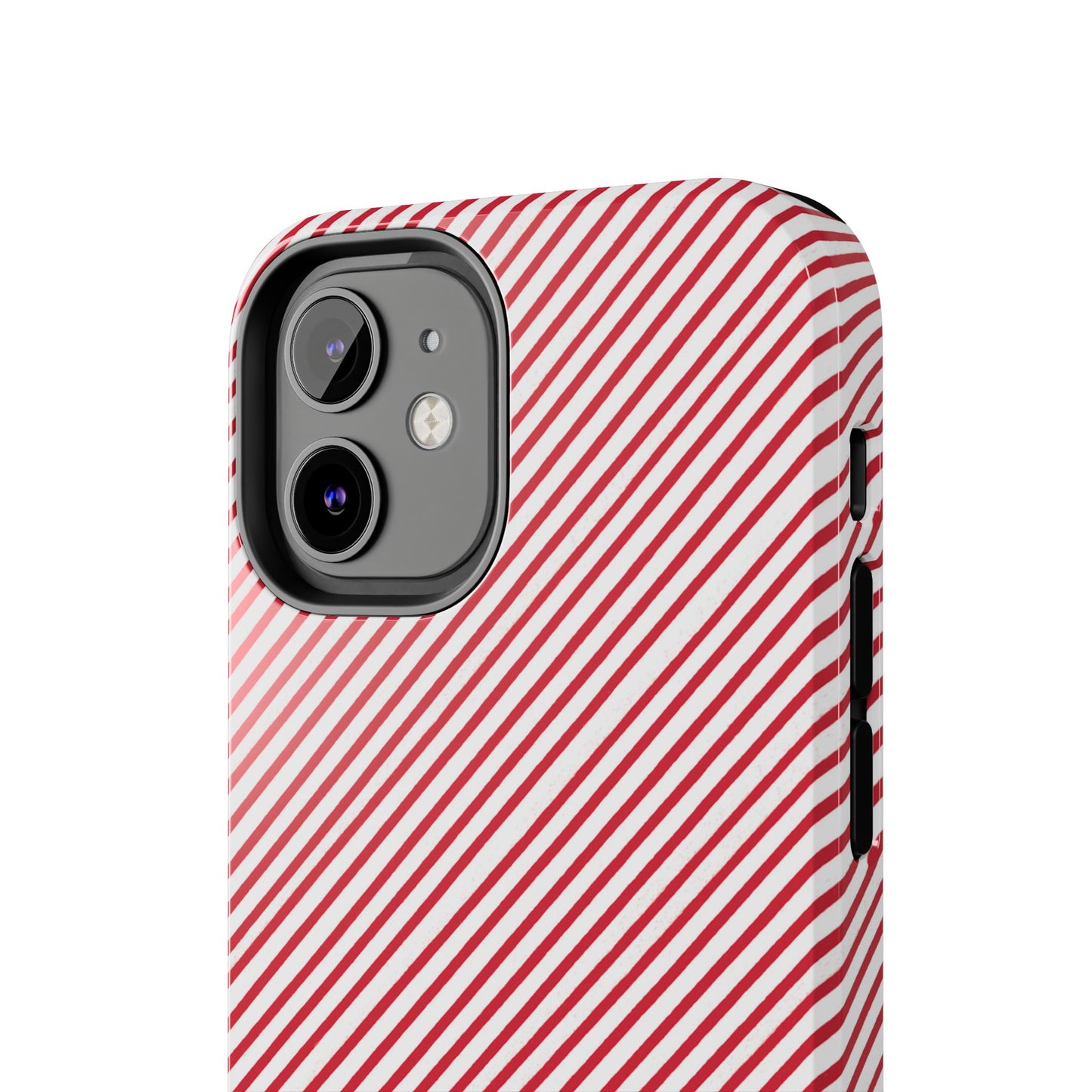 Diagonal Candy Stripe White / Red Phone Case