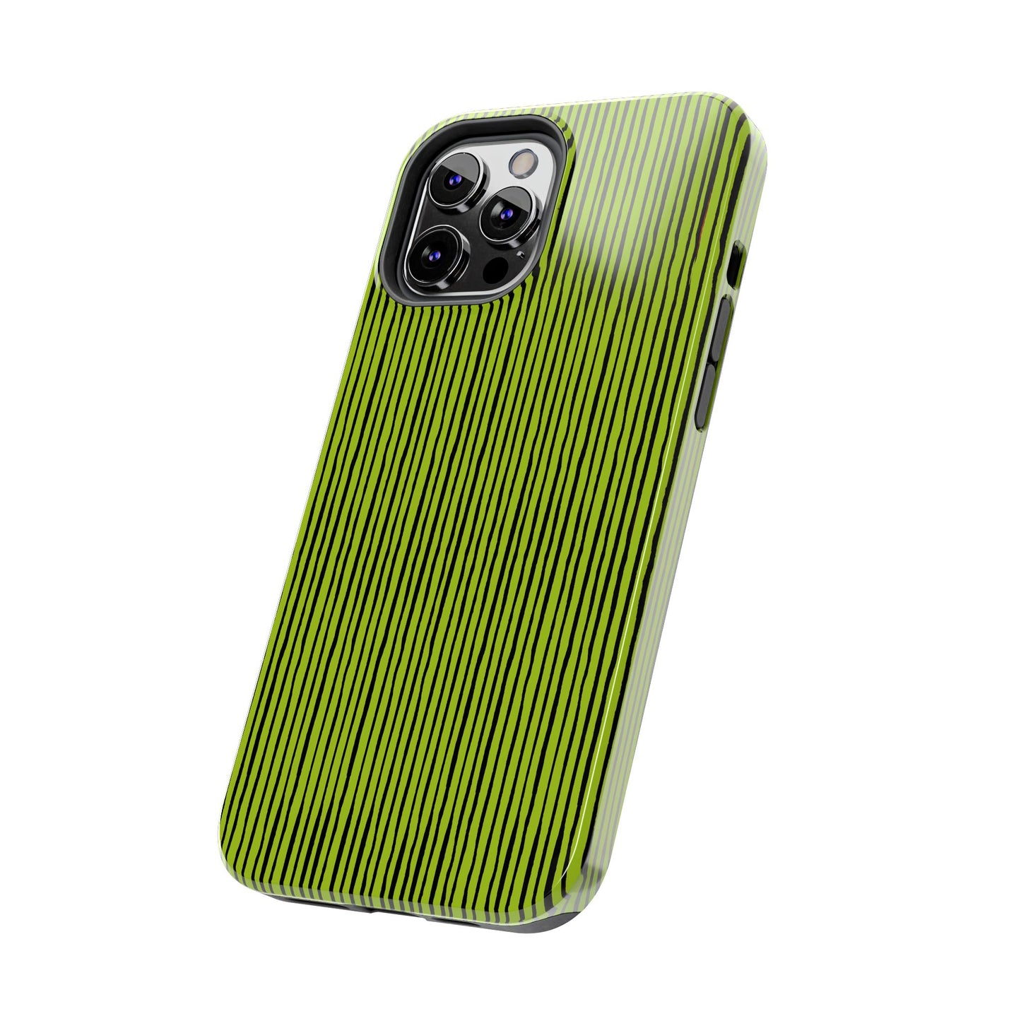Quirky Pin Stripe Green / Black Phone Case