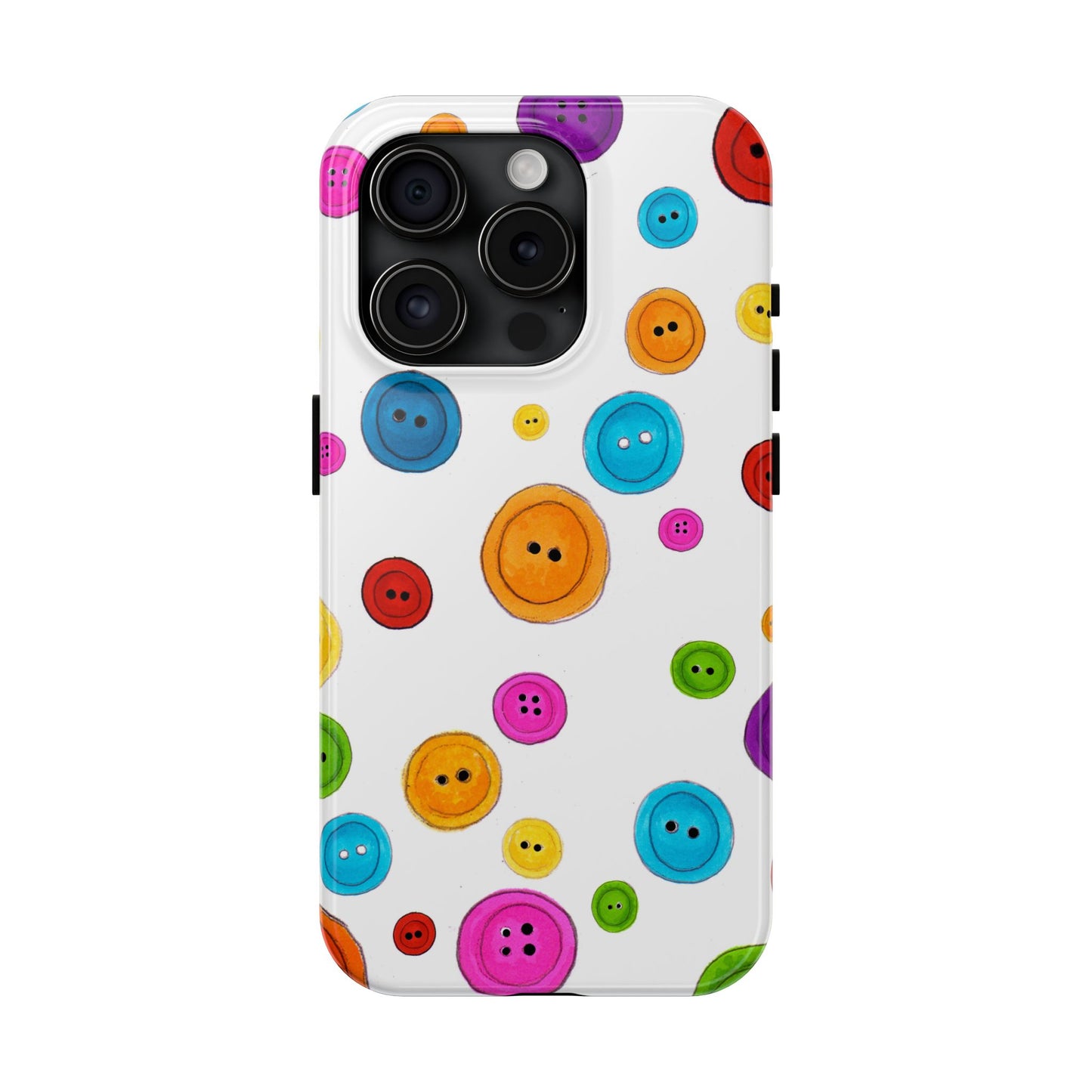 Button Dots White Phone Case