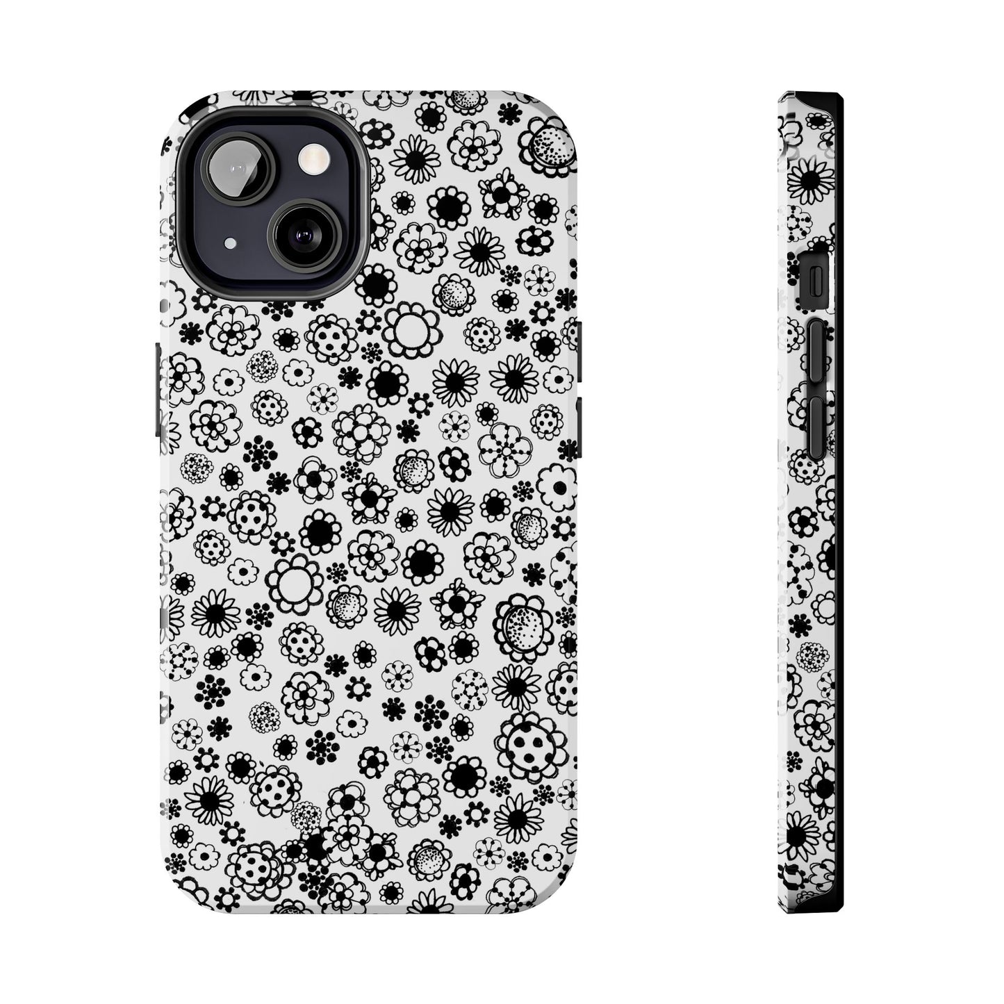 Posie Dots White / Black Phone Case