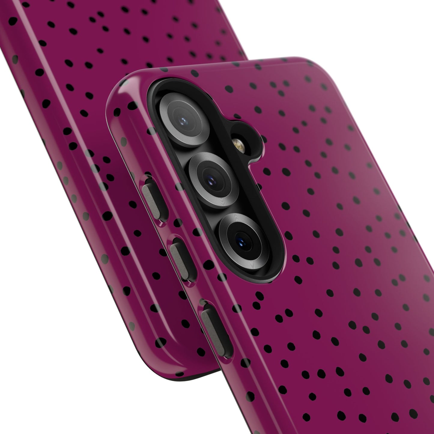 Dinky Dots Burgundy / Black Phone Case