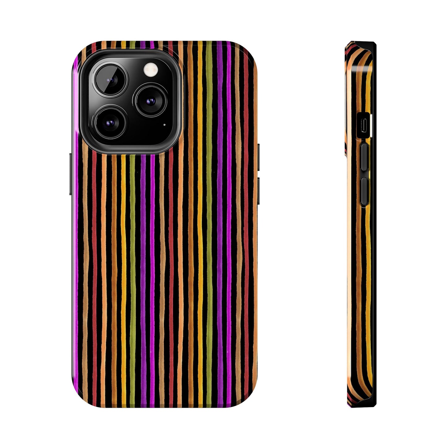 Spice Stripe Black Phone Case