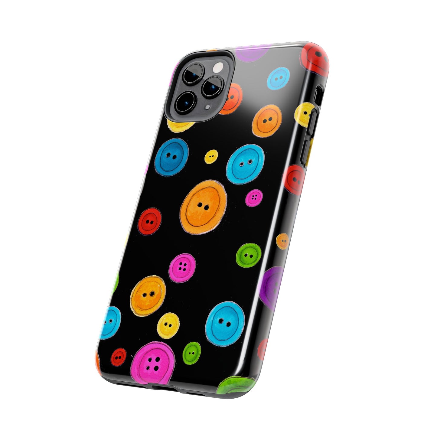 Button Dots Black Phone Case