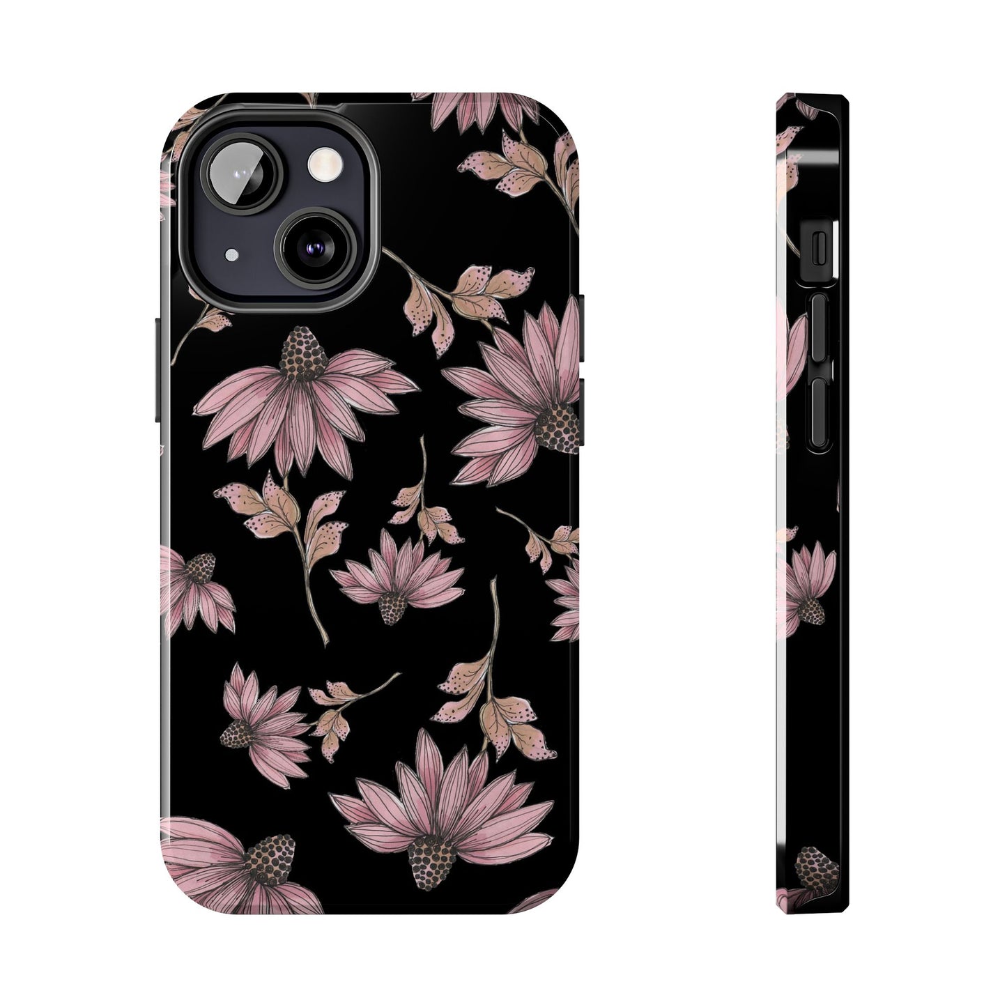 Wild Cone Flowers Black Phone Case