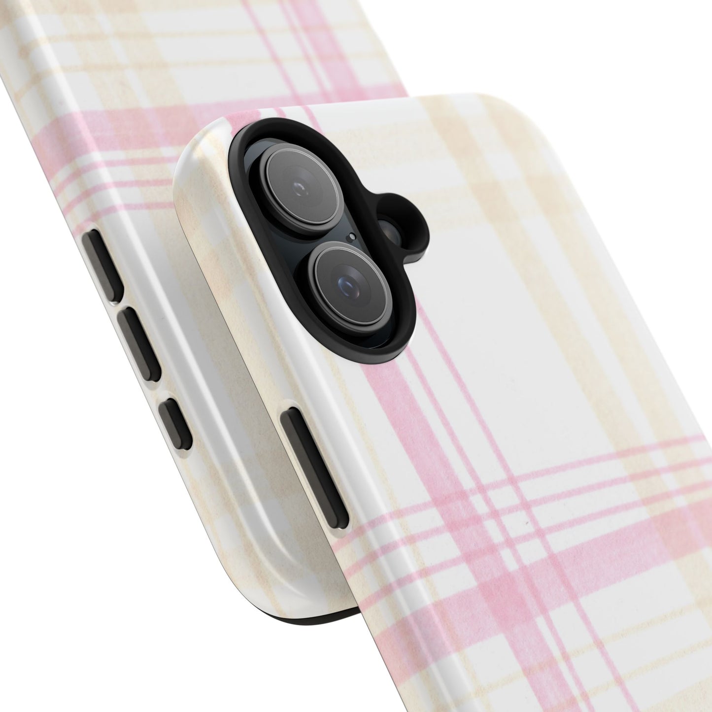 Flower Model Plaid Phone Case
