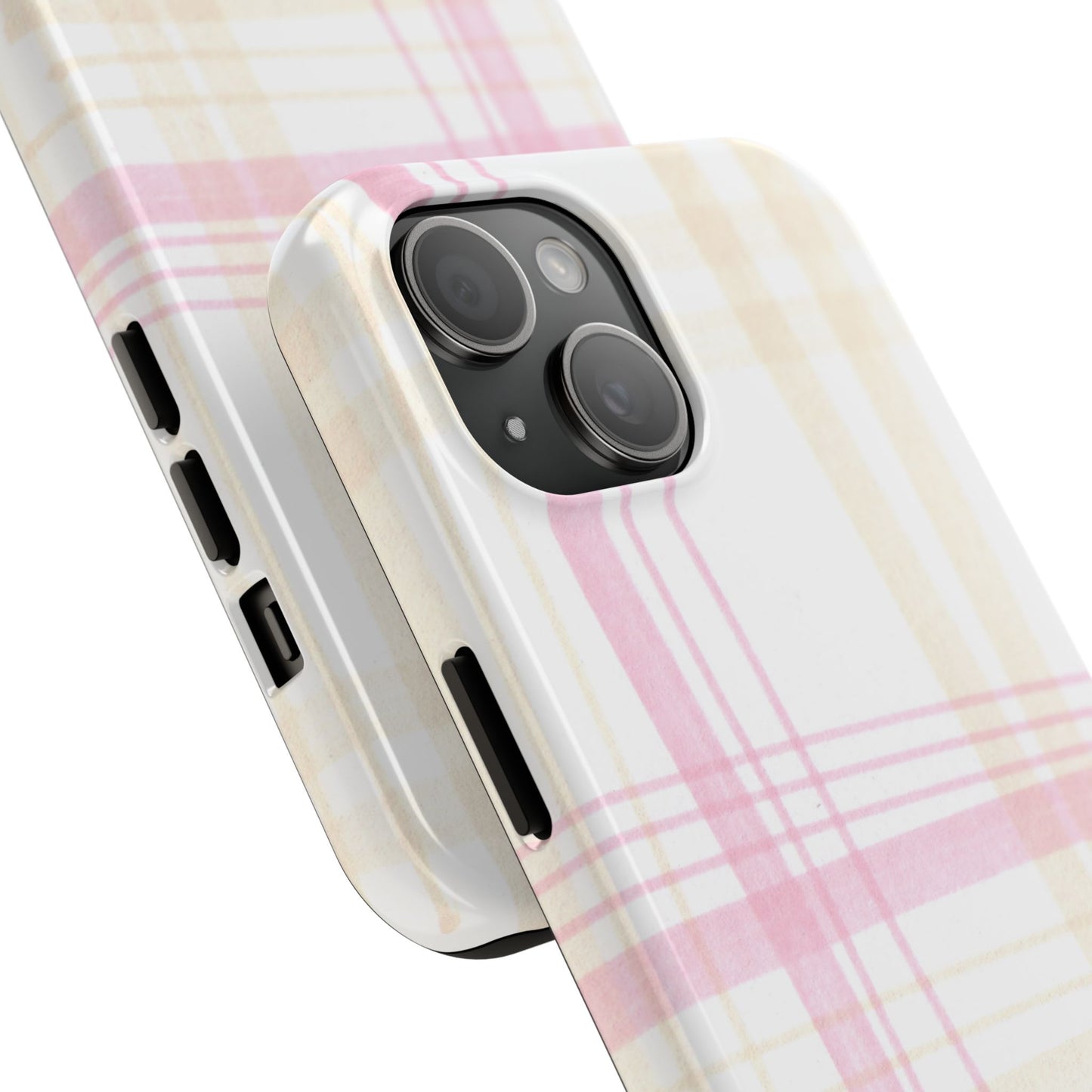 Flower Model Plaid Phone Case