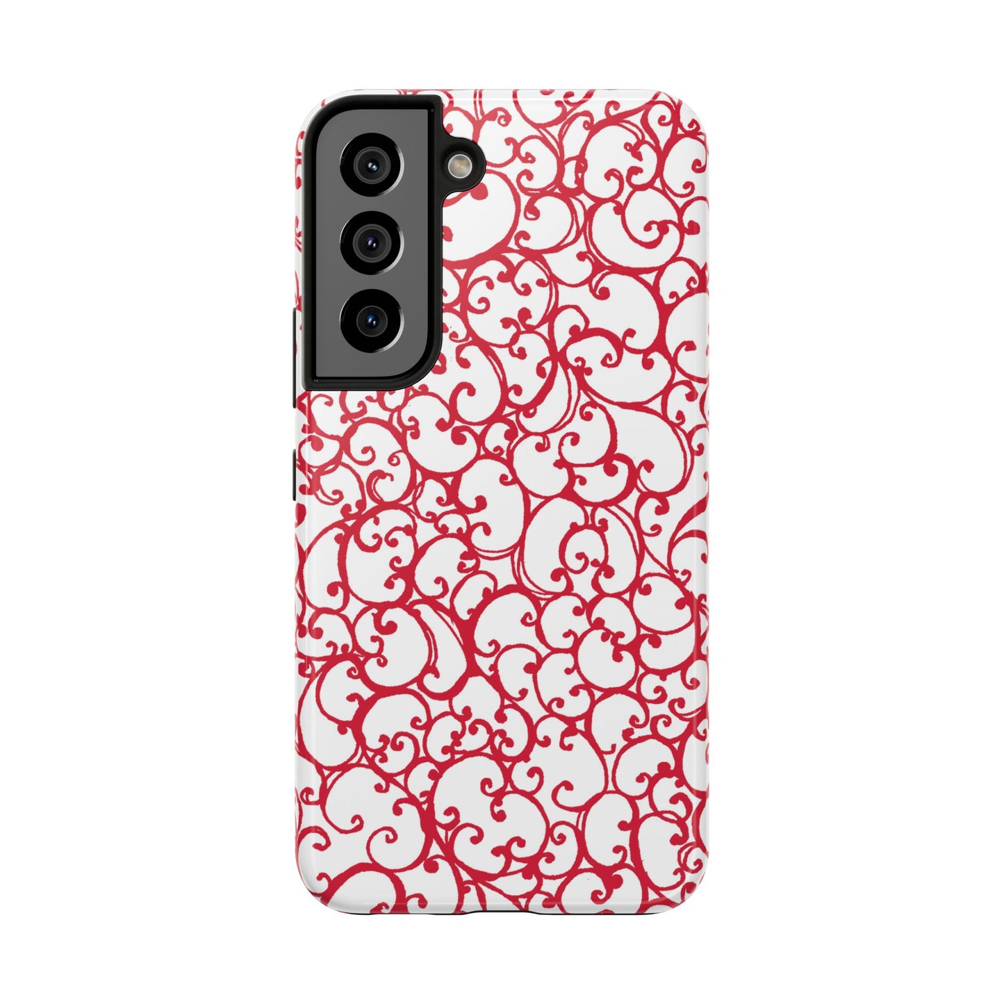 Scrollie White / Red Phone Case