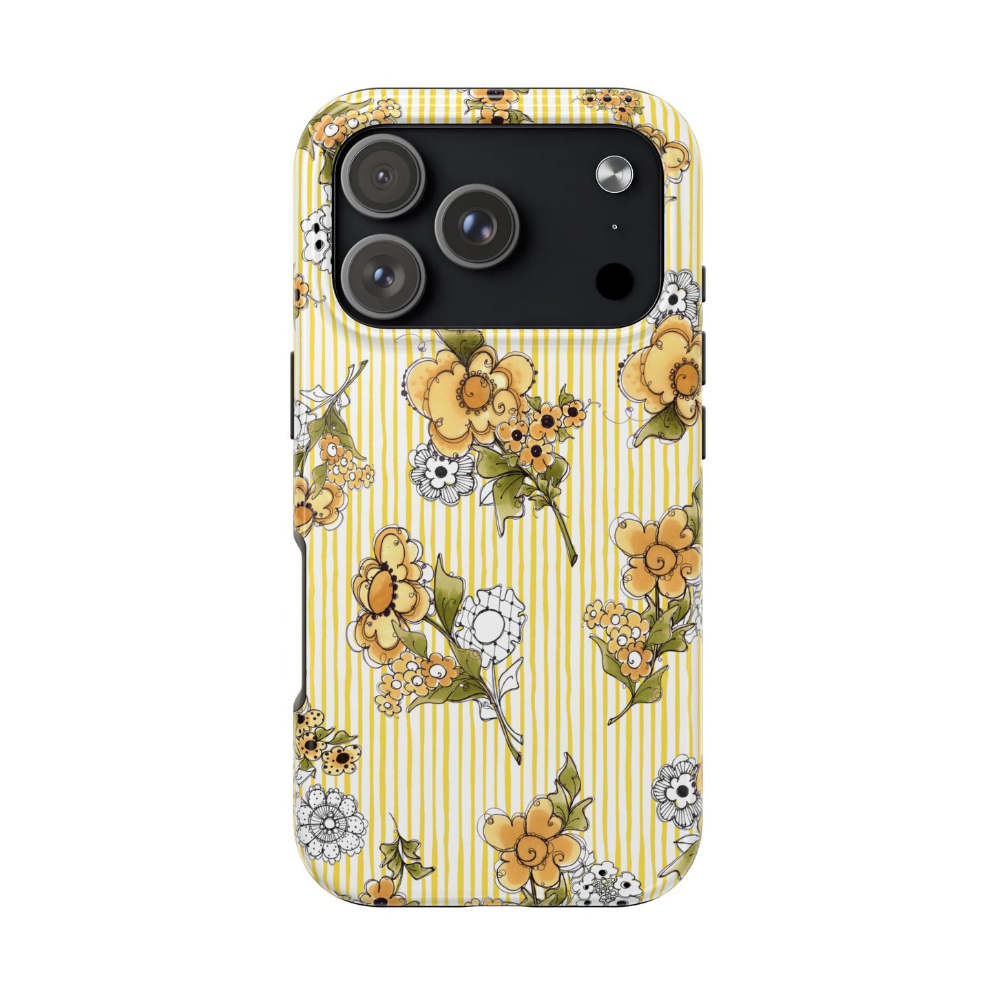 Bee Floral White / Yellow Phone Case