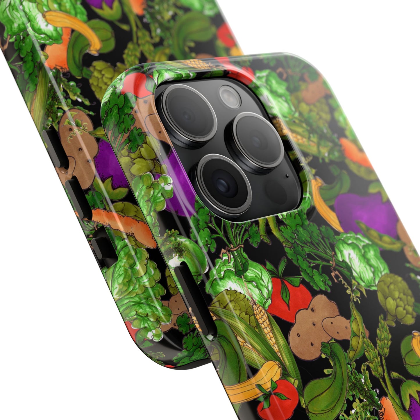 Veggie Jungle Black Phone Case