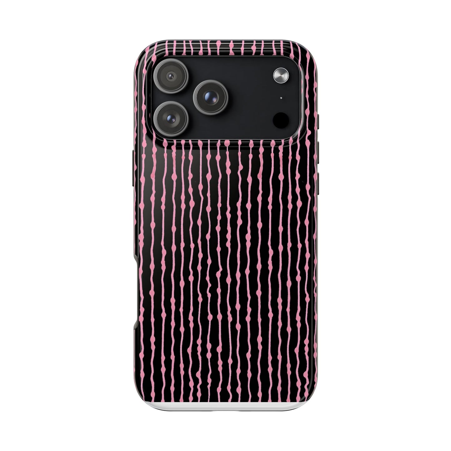 Faux Seersucker Black / Pink Phone Case