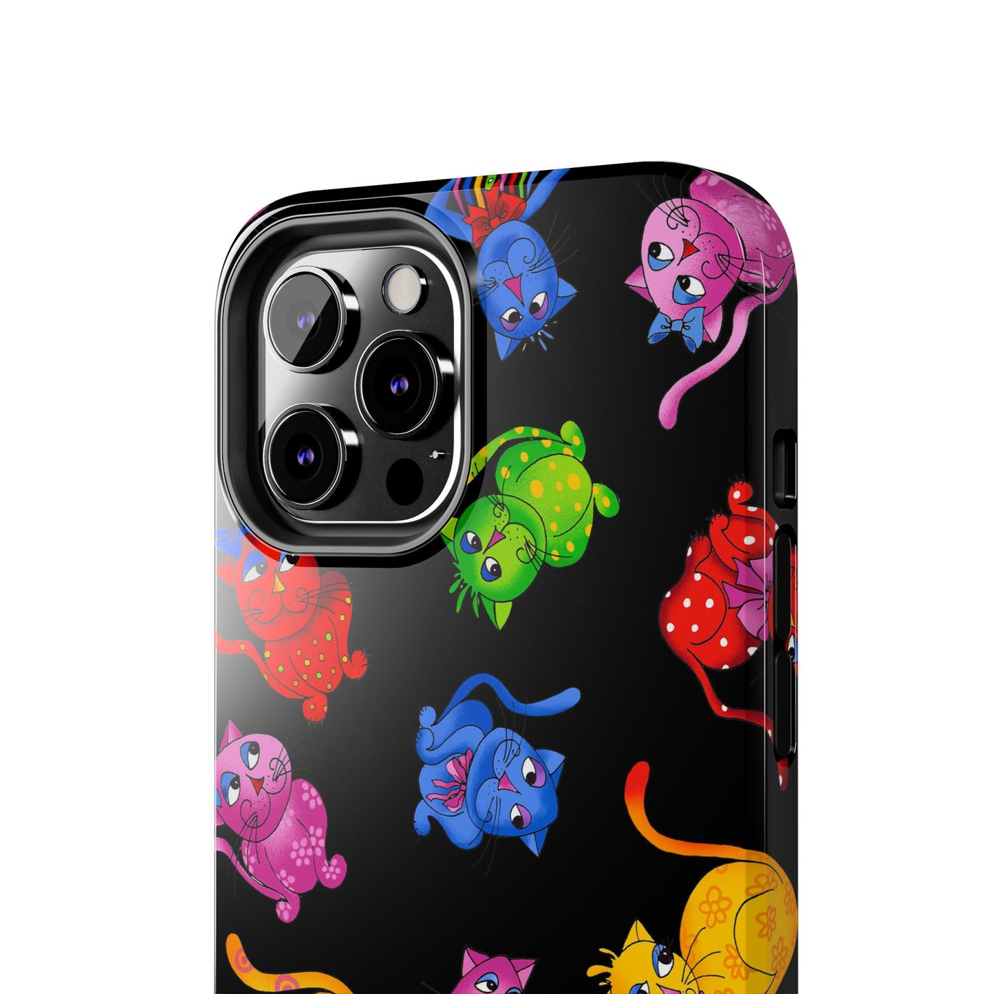 Tossed Cool Cats Black Phone Case