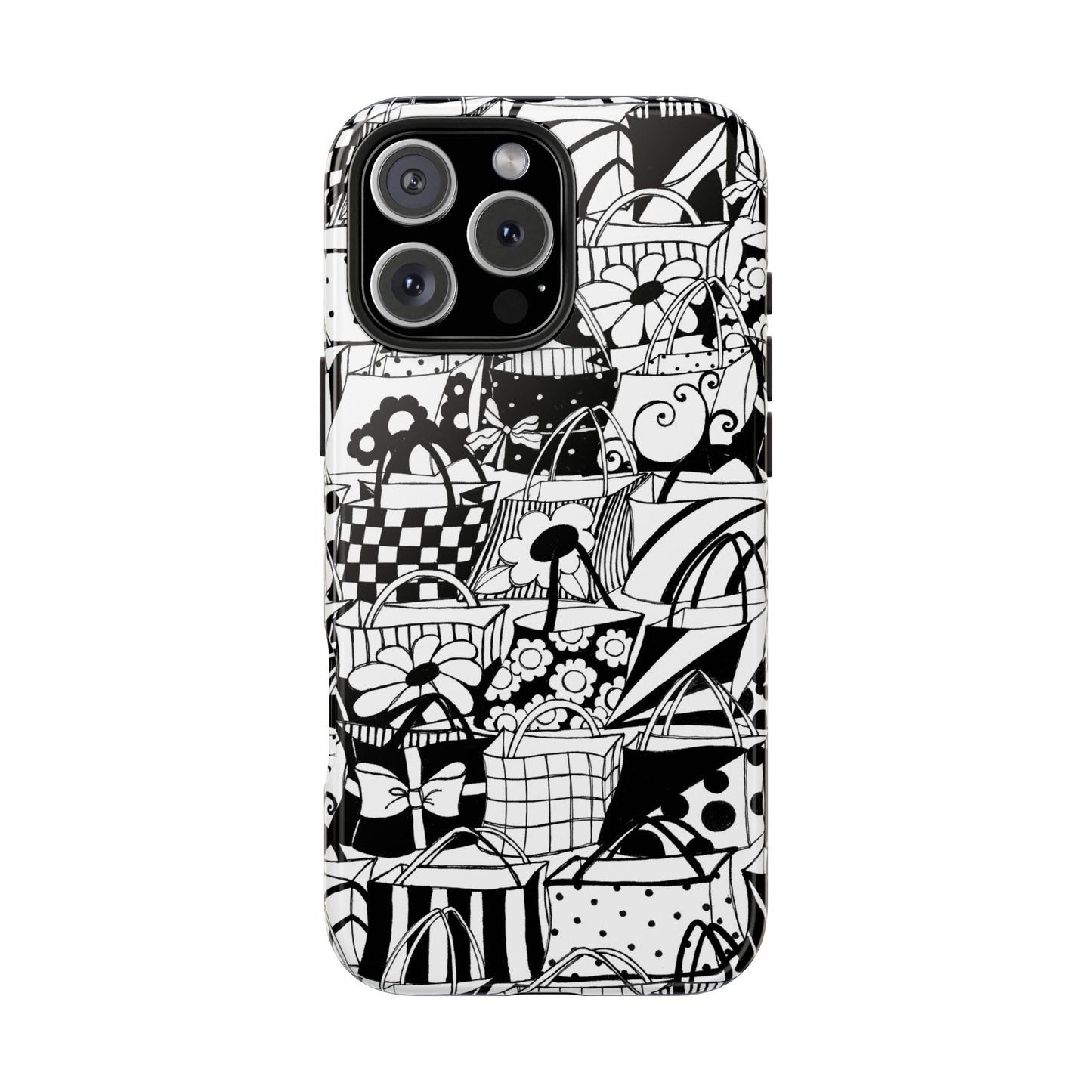 Totally Black / White Phone Case