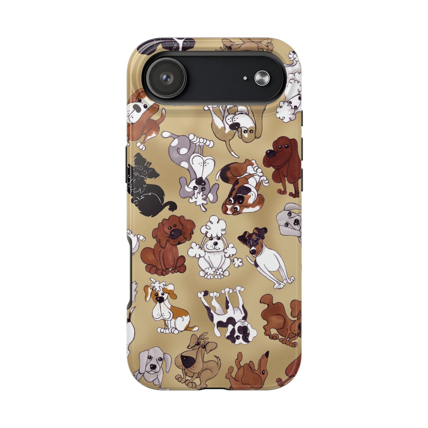 Tossed Doggies Tan Phone Case