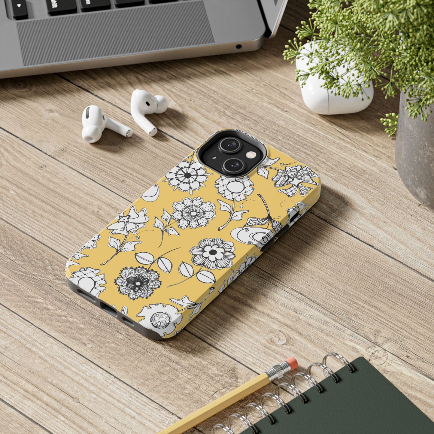 Paper Posies Yellow Phone Case