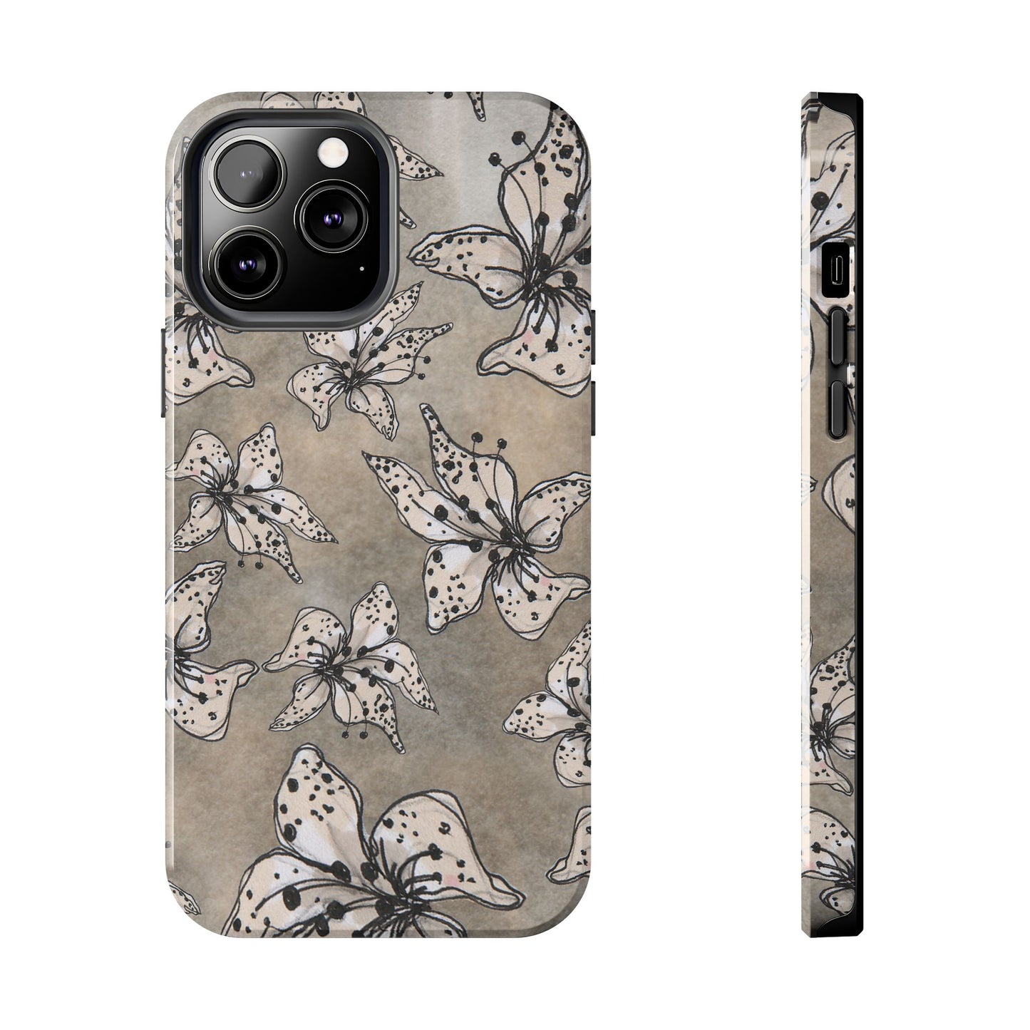 Spotted Lilies Gray Phone Case