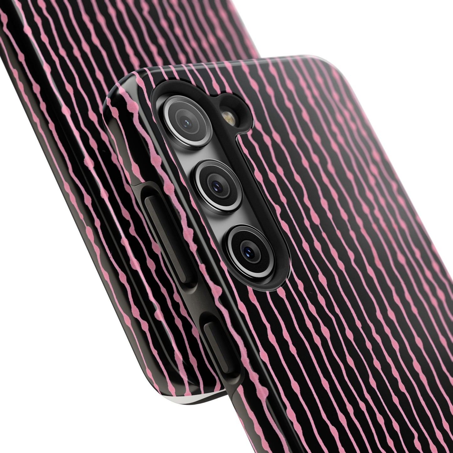 Faux Seersucker Black / Pink Phone Case