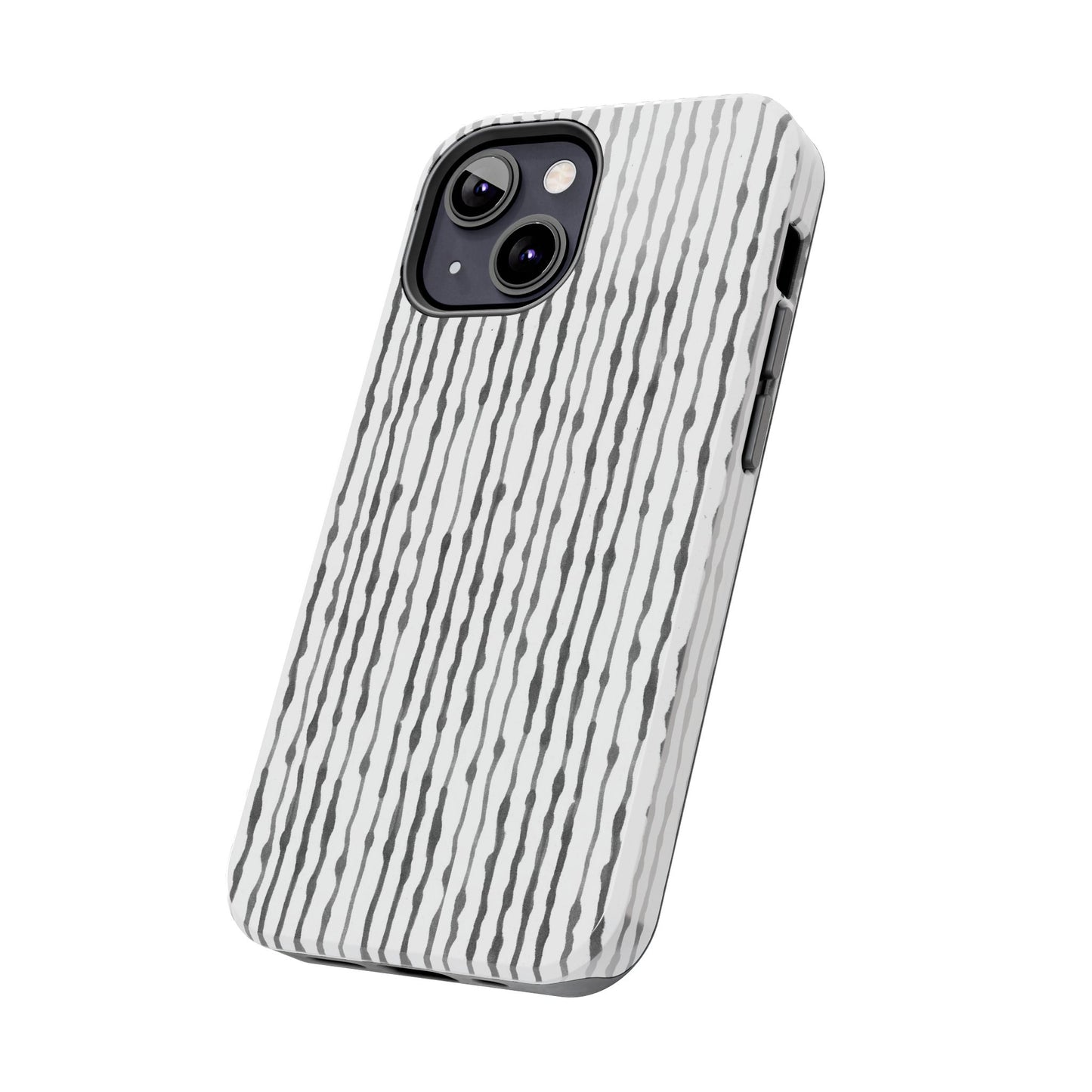 Faux Seersucker White / Charcoal Phone Case