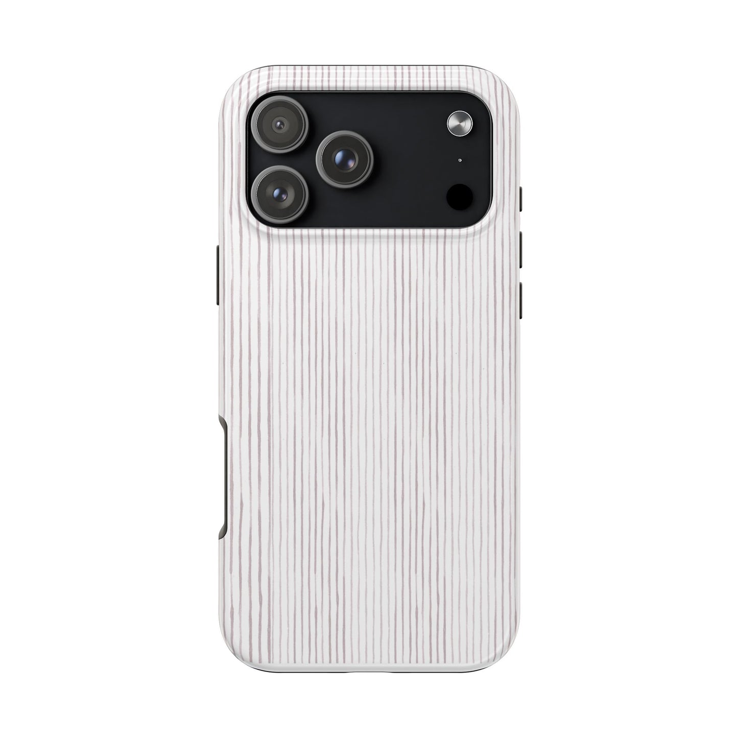 Happy Stripe White / Silver Phone Case