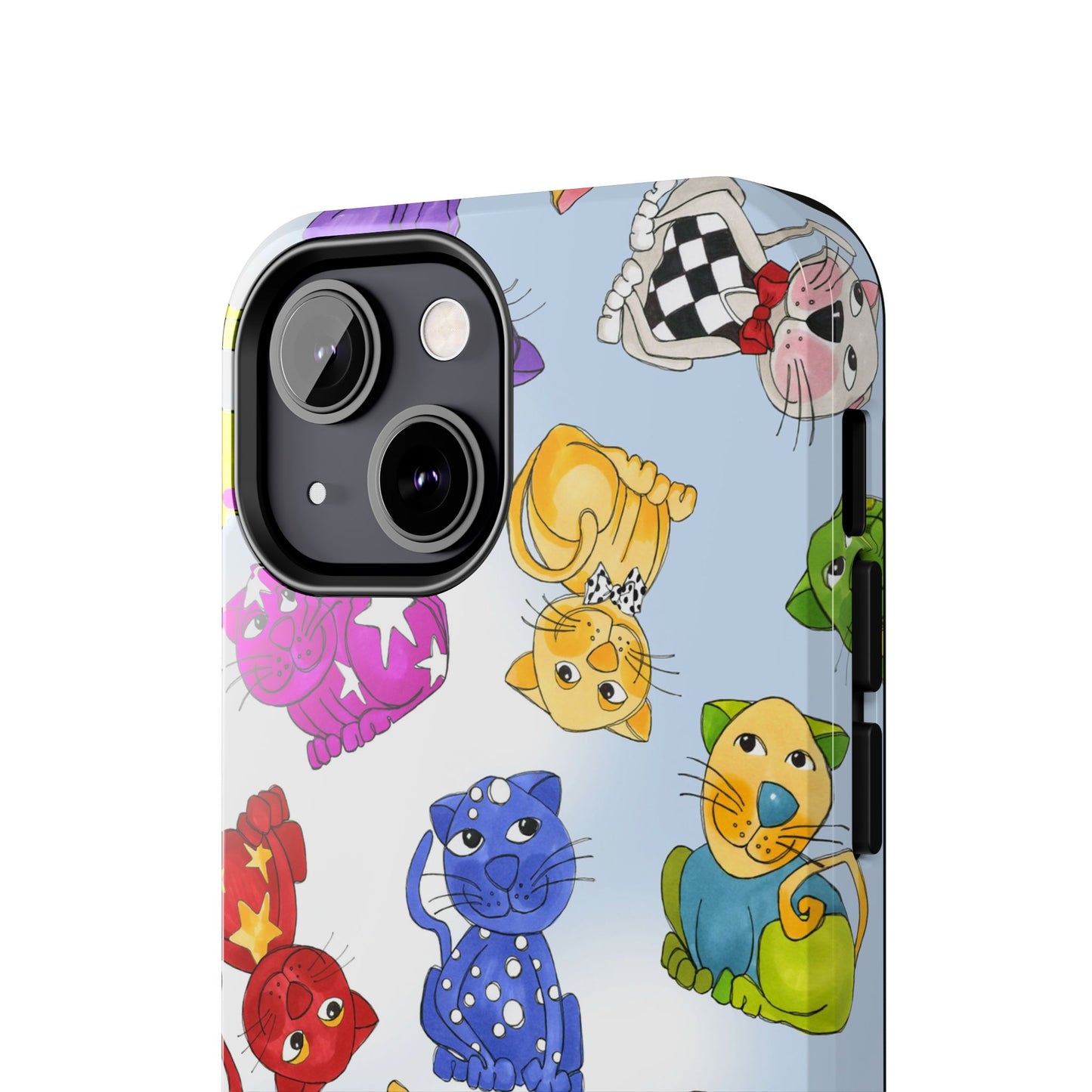 Tossed Happy Cats Blue Sky Phone Case