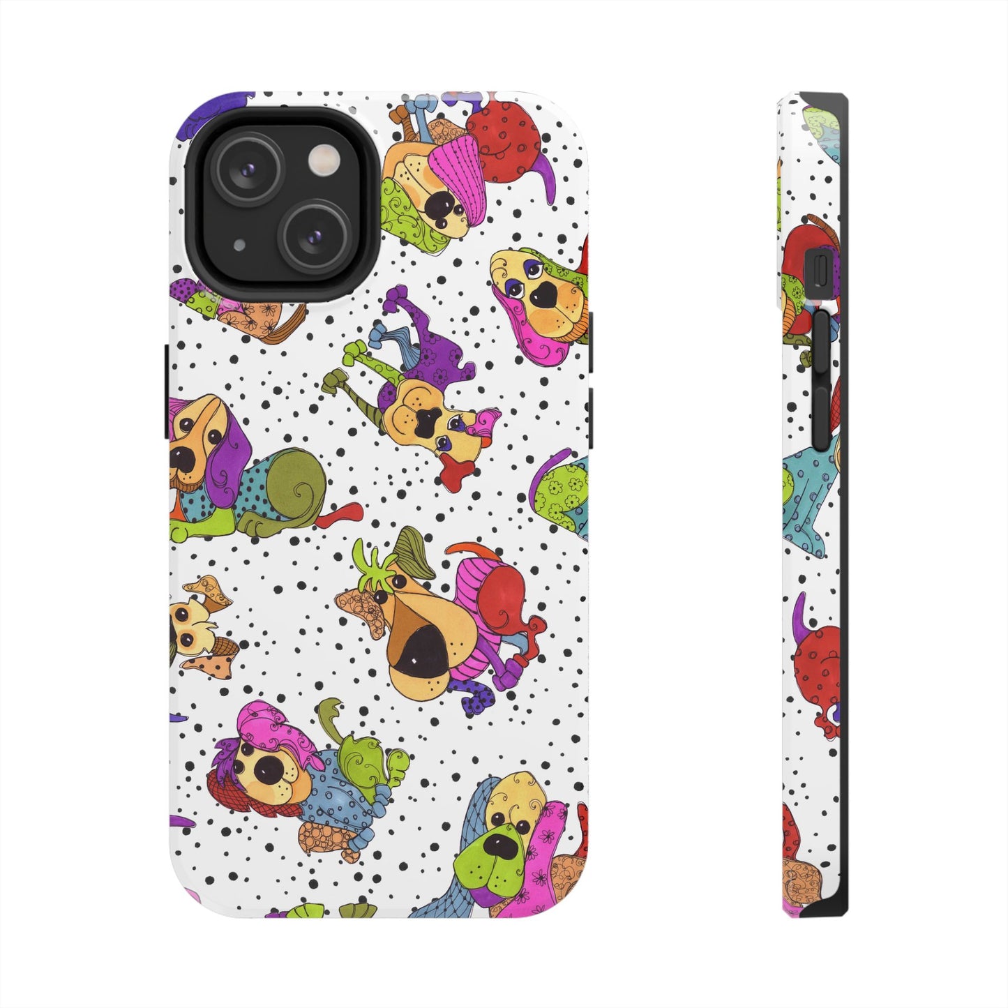 Tossed Happy Dogs White Phone Case