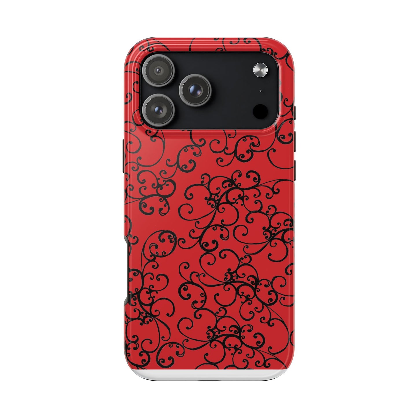 Elegant Scroll Red / Black Phone Case