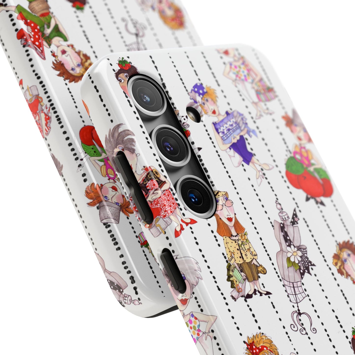 Sewphisticates White / Black Stripe Phone Case