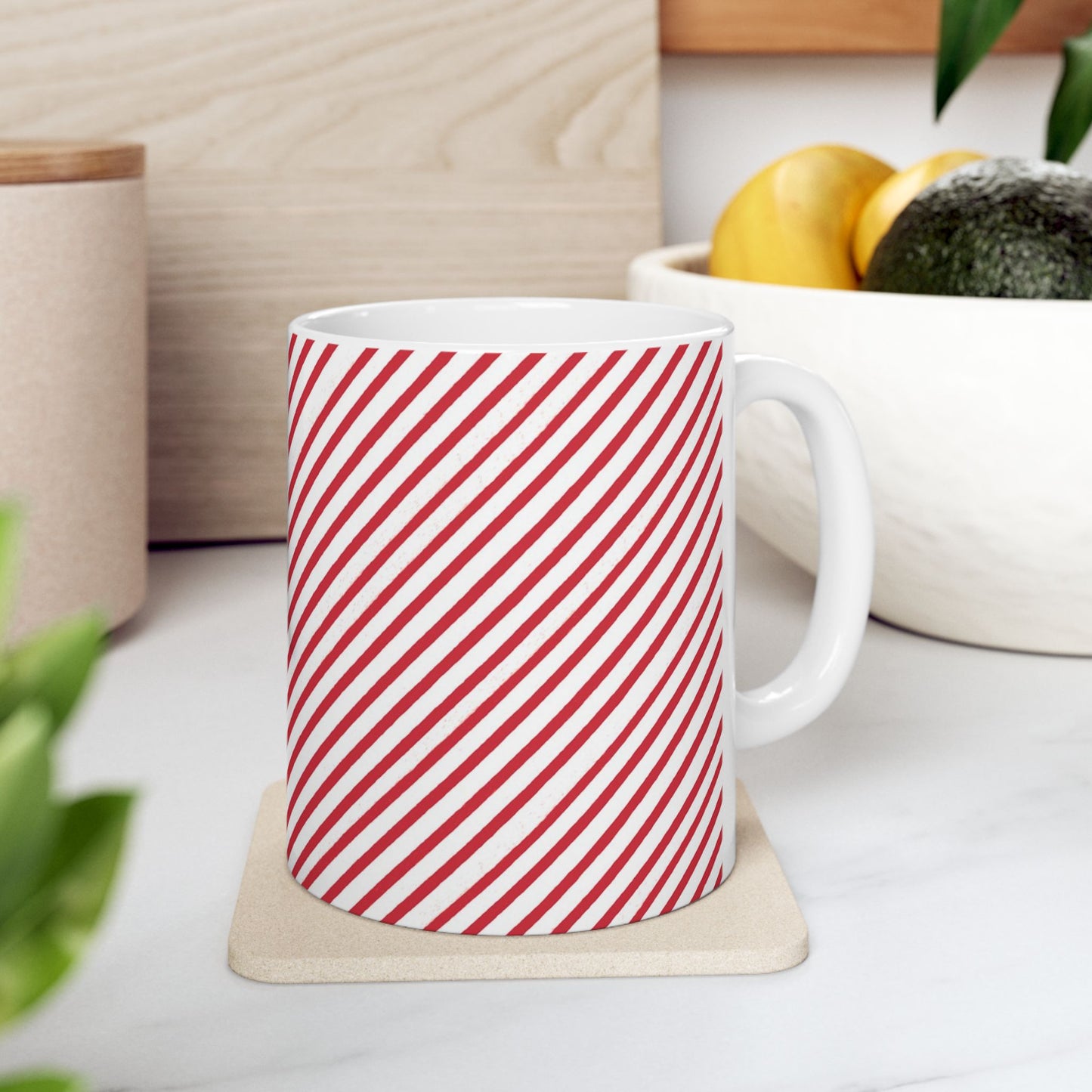 Bias Stripe White / Red Cup