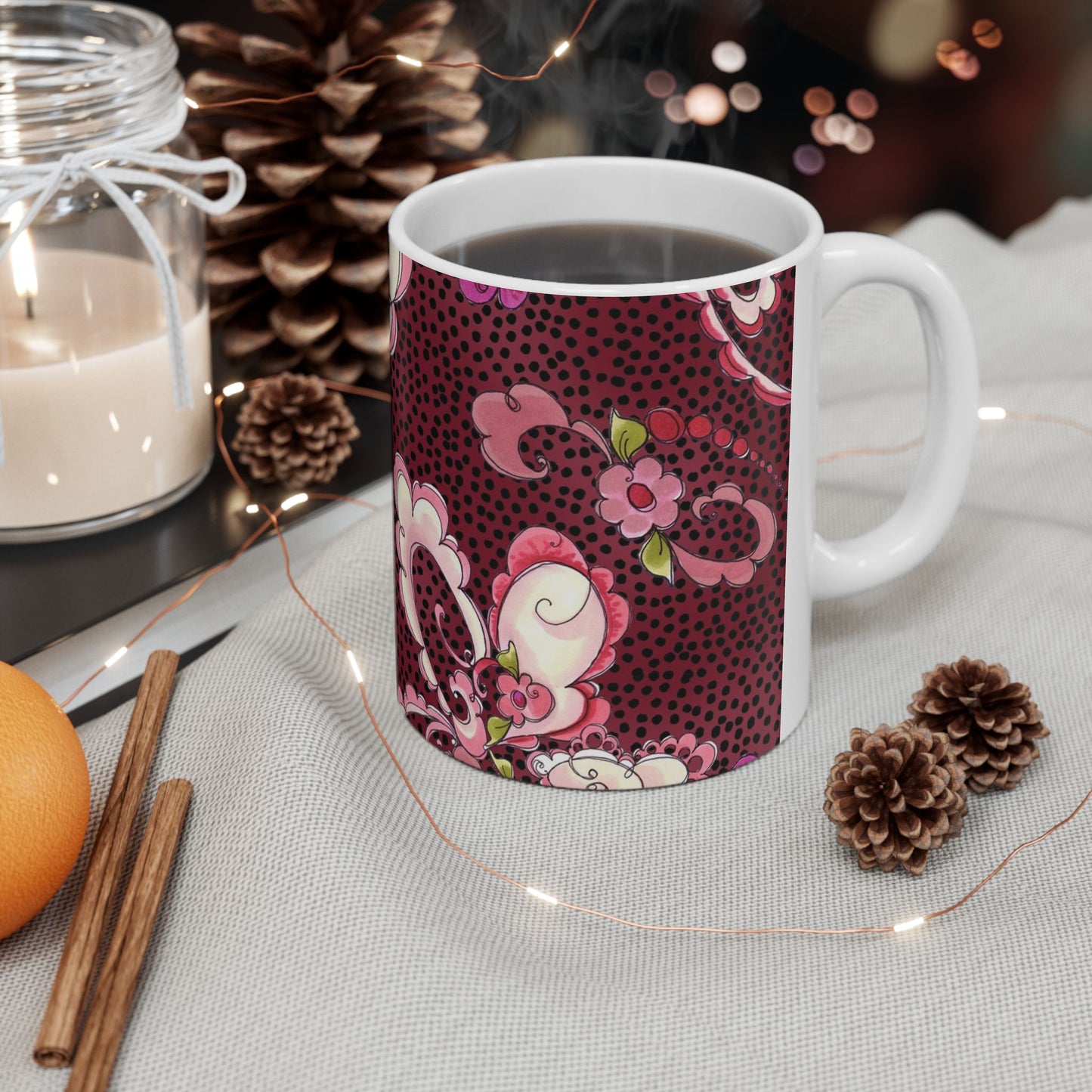 Paisley Flow Magenta Cup