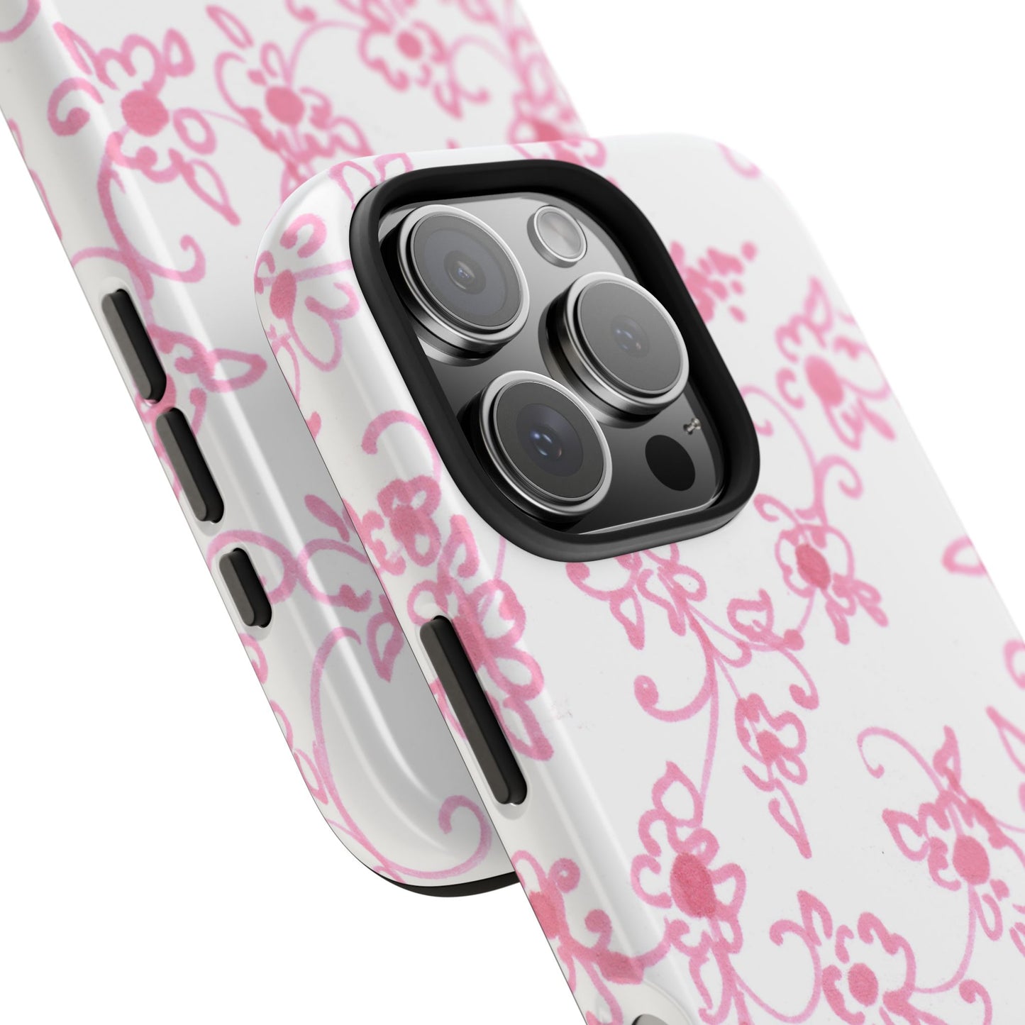 Juliette Ladies White / Pink Flowers Phone Case