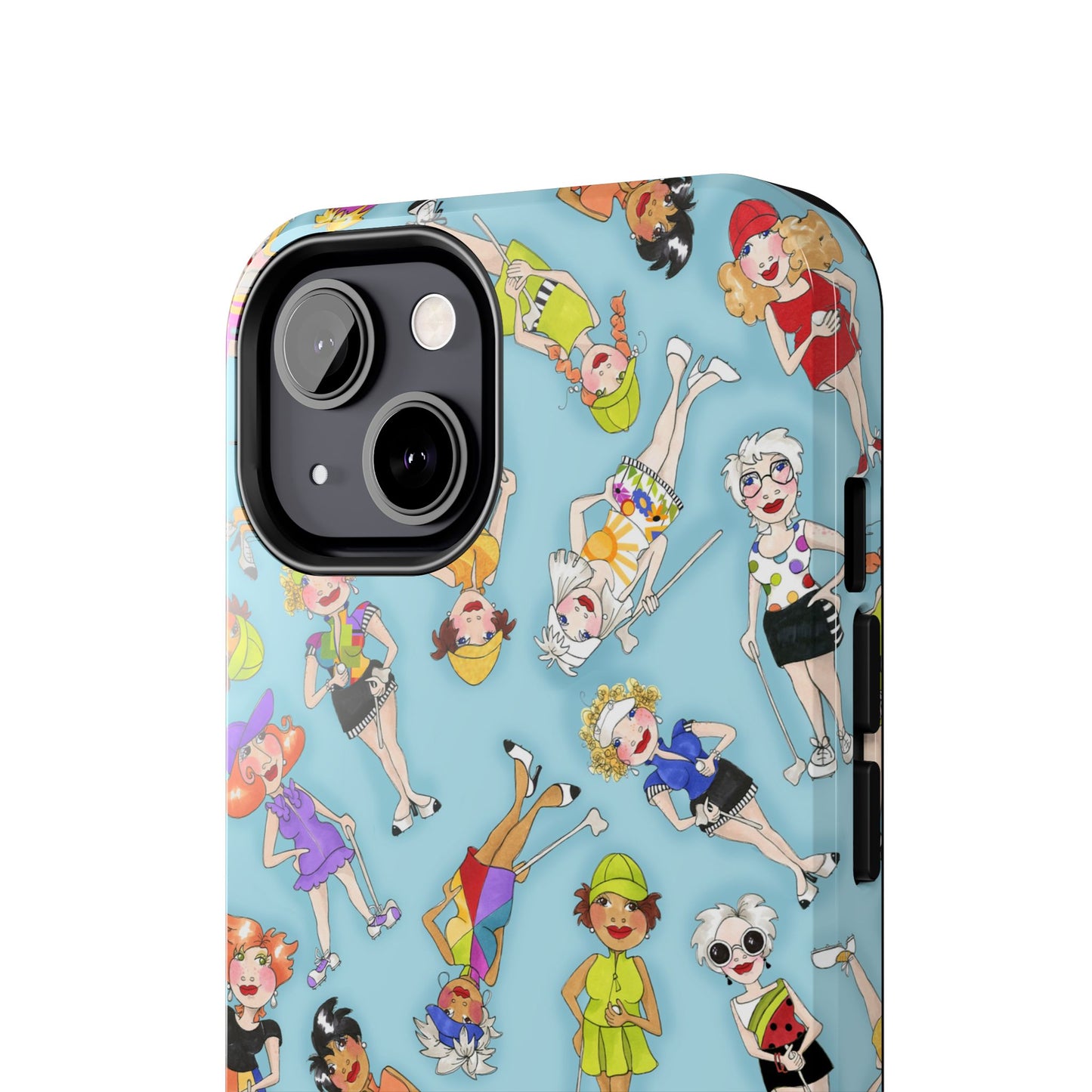 Tossed Golfer Girls Turquoise Phone Case
