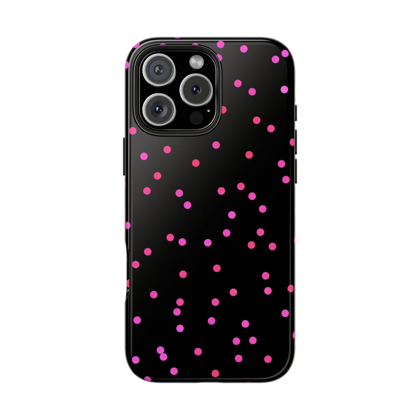 Space Dots Black / Cerise Phone Case