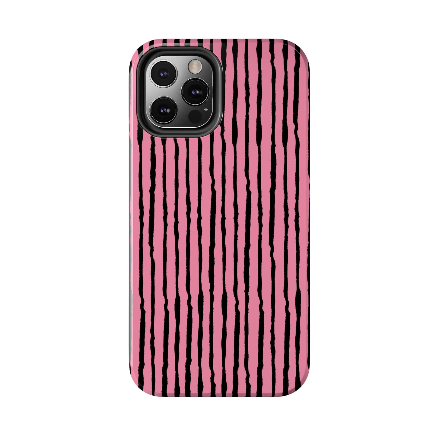 Sorta Stripe Pink / Black Phone Case