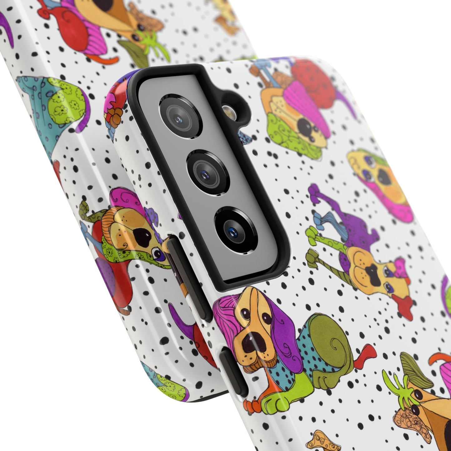 Tossed Happy Dogs White Phone Case